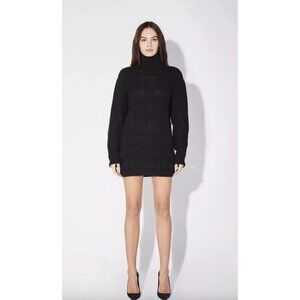 RTA Addison Turtleneck Knit Sweater Black Womens Size Small